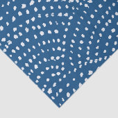 Papier Mousseline Echelles à points d'encre - blanc sur bleu classiq (Détail)