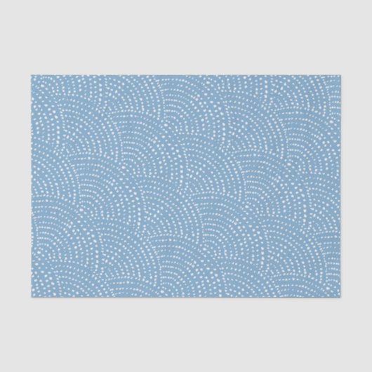 Papier Mousseline Échelles de points d'encre - gris bleu E sur blanc (Recto)