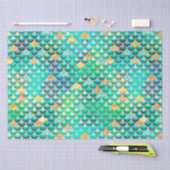 Papier Mousseline Echelles de sirène verte Ombre Foil & Parties scin (Artisanat)