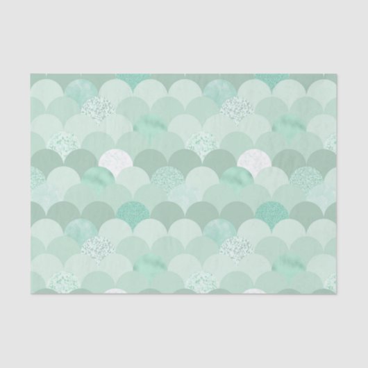 Papier Mousseline Échelles de sirènes vertes (Recto)