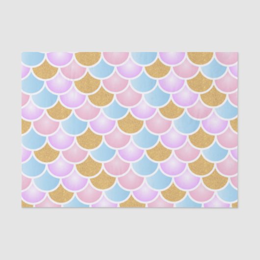 Papier Mousseline Échelles en pastel de sirène (Recto)