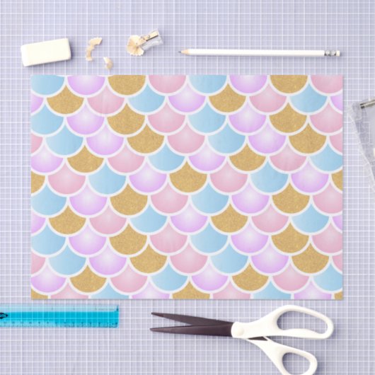 Papier Mousseline Échelles en pastel de sirène (Artisanat)