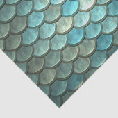 Papier Mousseline Échelles en Teal et argent (Détail)