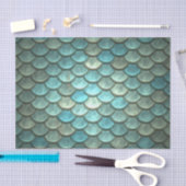 Papier Mousseline Échelles en Teal et argent (Artisanat)