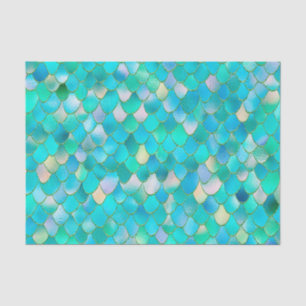 Papier Mousseline Échelles turquoises de sirène en métal de parties
