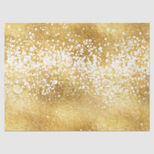 Papier Mousseline Éclat blanc d'étincelle d'or