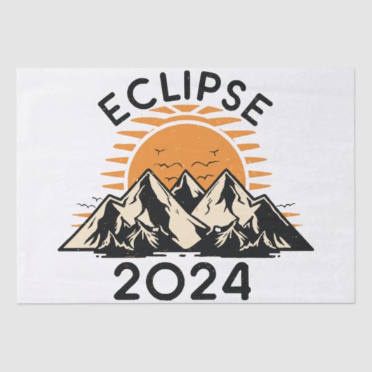 Papier Mousseline Éclipse solaire totale 2024 (Recto)