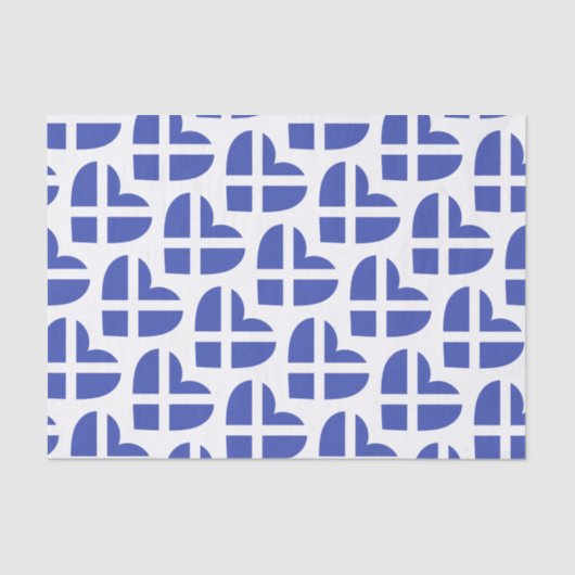 Papier Mousseline Écossais/Écossais Coeurs inspirés du drapeau (Recto)