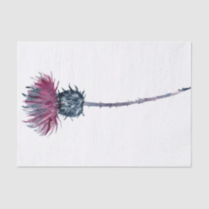 Papier Mousseline Écossais Highland Thistle Watercolor