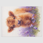 Papier Mousseline Écossais Highland Vache Calf Fleur sauvage Découpa (Recto)