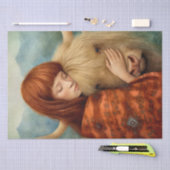 Papier Mousseline Écossaise Fille Et Vache Highland (Artisanat)