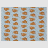 Papier Mousseline Écosse Highland Cattle sur Blue Pois (Recto)