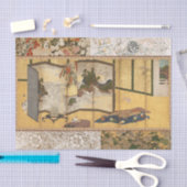 Papier Mousseline Écran Coromandel Peint (Artisanat)
