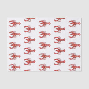 Papier Mousseline Écrevisses d'aquarelle de la Louisiane Cajun