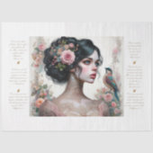 Papier Mousseline Écriture Dame Du Découpage Rose (Recto)