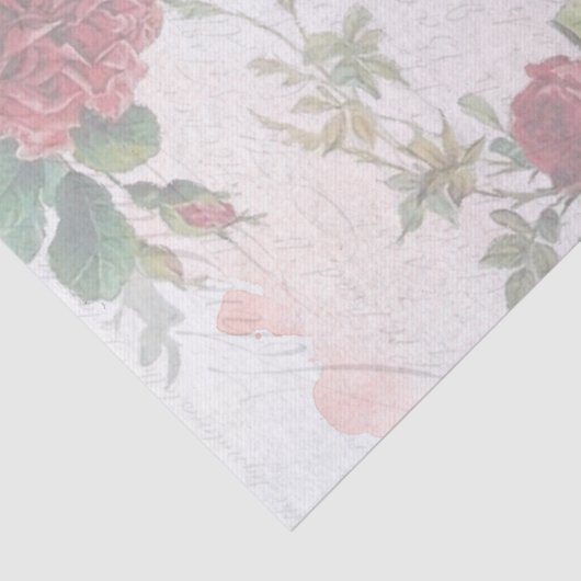 Papier Mousseline Écriture de roses rouges dégradées (Détail)