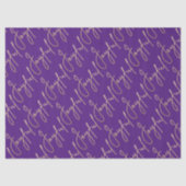 Papier Mousseline Écriture JOYEUSE Or sur Violet (Recto)