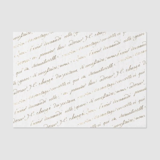 Papier Mousseline Écriture manuscrite en français Découpage Vintage (Recto)