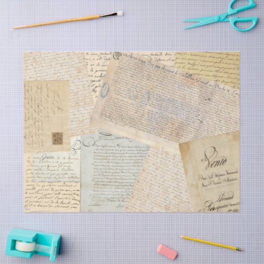 Papier Mousseline Écriture manuscrite française (Artisanat)