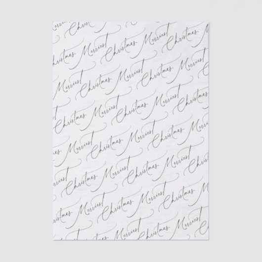 Papier Mousseline Écriture moderne noire Joyeux Noël (Recto)