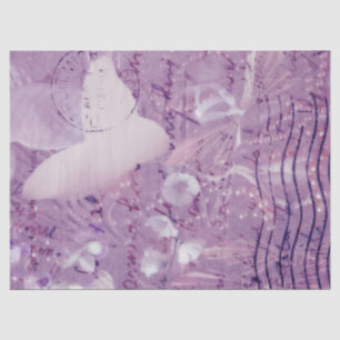 Papier Mousseline Écriture violette Vintage d'antiquité florale de p