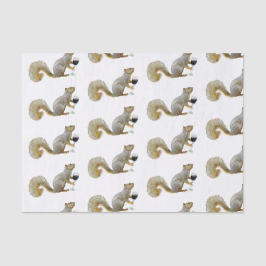 Papier Mousseline Écureuil avec papier de fond de vin (Recto)