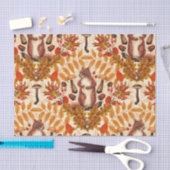 Papier Mousseline Écureuil d'automne sur blanc (Artisanat)