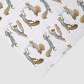 Papier Mousseline Écureuils avec papier de tissus martiniquais (Détail)