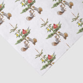 Papier Mousseline Écureuils et oiseaux Arbre Tissu Papier (Détail)