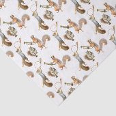 Papier Mousseline Écureuils musiciens Tissus Papier (Détail)