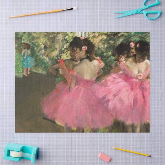 Papier Mousseline Edgar Degas - Danseurs en rose (Artisanat)