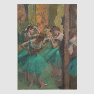 Papier Mousseline Edgar Degas - Danseurs, rose et vert