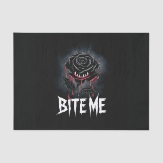 Papier Mousseline Edgy 'Bite Me' Design Rose gothique (Recto)