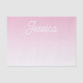 Papier Mousseline (Editable) Light Pink Color Ombre & Your Text (Recto)