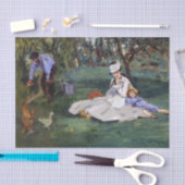 Papier Mousseline Edouard Manet - La famille Monet dans son jardin (Artisanat)