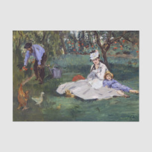 Papier Mousseline Edouard Manet - La famille Monet dans son jardin