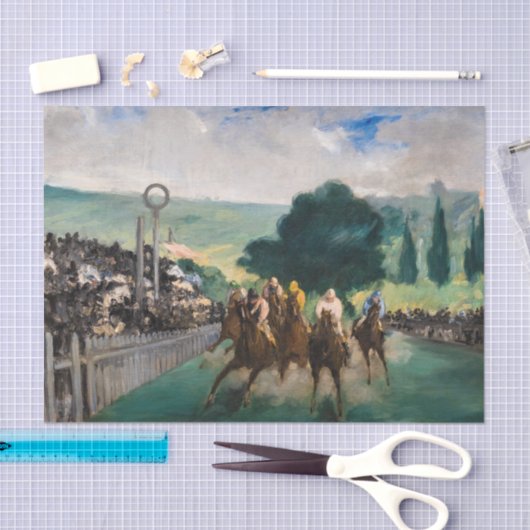 Papier Mousseline Edouard Manet - Les Courses à Longchamp (Artisanat)