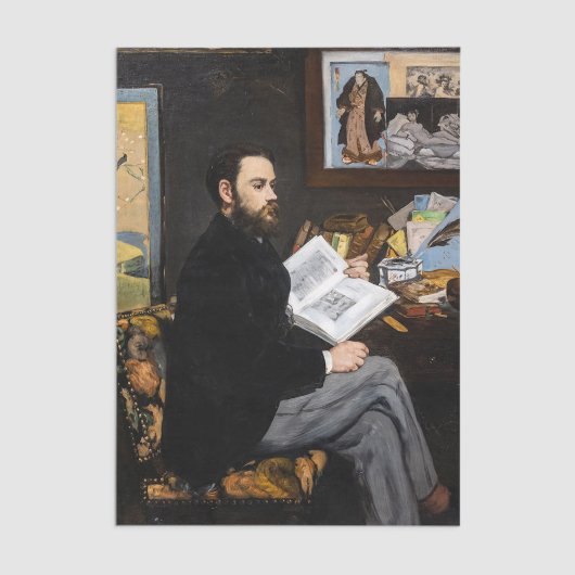 Papier Mousseline Edouard Manet - Portrait d'Emile Zola