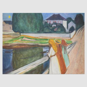 Papier Mousseline Edvard Munch - La nuit blanche des filles sur le p