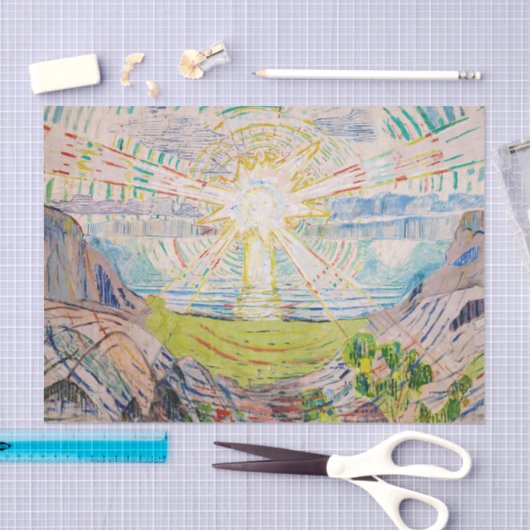 Papier Mousseline Edvard Munch - Le Soleil 1910 (Artisanat)