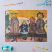 Papier Mousseline Edvard Munch - Quatre filles à Asgardstrand (Artisanat)