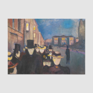 Papier Mousseline Edvard Munch - Soirée sur Karl Johan Street