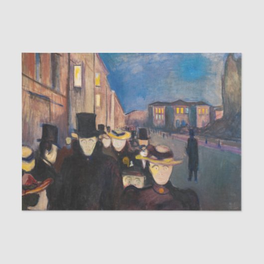 Papier Mousseline Edvard Munch - Soirée sur Karl Johan Street (Recto)