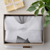 Papier Mousseline Effet Moiré moderne Tulipe Floral Minimal Noir (Cadeau)