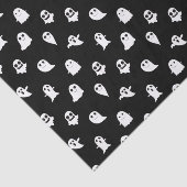 Papier Mousseline Éffrayant Boo Ghost Black and White motif Hallowee (Détail)