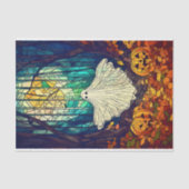 Papier Mousseline Éffrayant Cute Ghost en verre tendu AB4 Découpage (Recto)