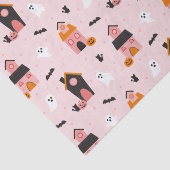 Papier Mousseline Éffrayant Cute Halloween Haunted Maisons Motif (Détail)