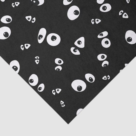 Papier Mousseline Éffrayant Googly yeux motif (Détail)