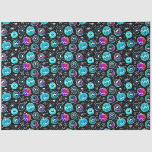 Papier Mousseline Éffrayant Halloween Monster Eyeballs Motif (Recto)