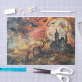 Papier Mousseline Effrayant Jack-o'-lantern Pleine lune Halloween Dé (Artisanat)